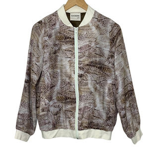 Popomomo Silk Zip Up Bomber Jacket Sustainable S/M